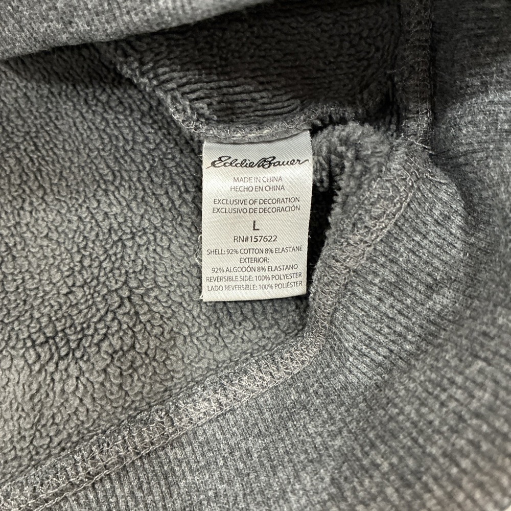 Eddie Bauer Sweatshirt Mens Large Gray Soft Fleece Crewneck Pullover Casual - Picture 4 of 10